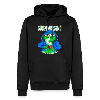 Ganz Dünnes Eis Morgenmuffel Frosch Kaffee - Männer Premium Bio Hoodie - Schwarz - Vorne - Nico (187cm)