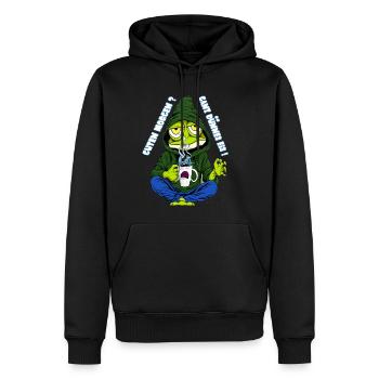 Crème glacée très fine Café de grenouille grouch du matin - Sweat à capuche Premium bio Homme - noir - Devant - Nico (187cm)