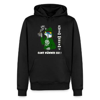 Crème glacée très fine Café de grenouille grouch du matin - Sweat à capuche Premium bio Homme - noir - Devant - Nico (187cm)