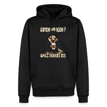 Ganz Dünnes Eis Morgenmuffel Hund Kaffee - Männer Premium Bio Hoodie - Schwarz - Vorne - Nico (187cm)