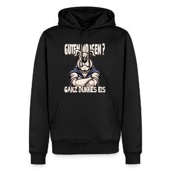 Ganz Dünnes Eis Morgenmuffel Hund Kaffee - Männer Premium Bio Hoodie - Schwarz - Vorne - Nico (187cm)