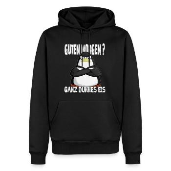 Ganz Dünnes Eis Morgenmuffel Pinguin Kaffee - Männer Premium Bio Hoodie - Schwarz - Vorne - Nico (187cm)