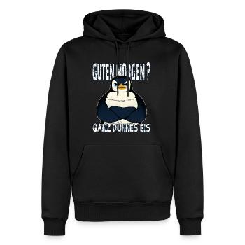 Ganz Dünnes Eis Morgenmuffel Pinguin Kaffee - Männer Premium Bio Hoodie - Schwarz - Vorne - Nico (187cm)