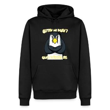 Ganz Dünnes Eis Morgenmuffel Pinguin Kaffee - Männer Premium Bio Hoodie - Schwarz - Vorne - Nico (187cm)