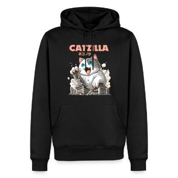 Catzilla Chat Drôles d’animaux - Sweat à capuche Premium bio Homme - noir - Devant - Nico (187cm)