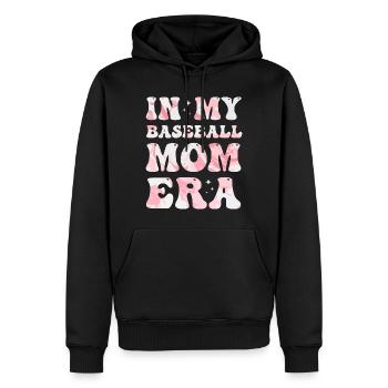 À l’époque de ma mère de baseball, maman de baseball colorée - Sweat à capuche Premium bio Homme - noir - Devant - Nico (187cm)