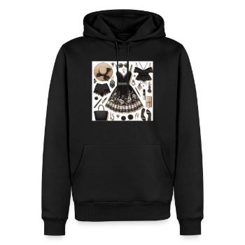 Schwarze Optik. - Männer Premium Bio Hoodie - Schwarz - Vorne - Nico (187cm)