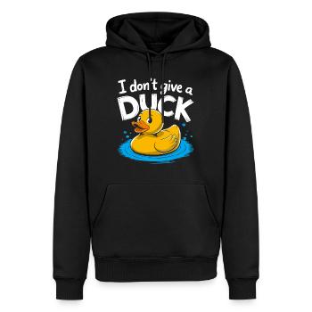 Je m’en fous - Sweat à capuche Premium bio Homme - noir - Devant - Nico (187cm)