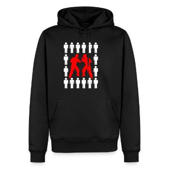 Krav Maga - Sweat à capuche Premium bio Homme - noir - Devant - Nico (187cm)