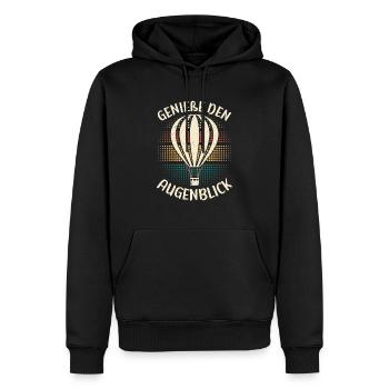 Heißluftballon Spruch Ballonfahrt Ballon fahren - Männer Premium Bio Hoodie - Schwarz - Vorne - Nico (187cm)
