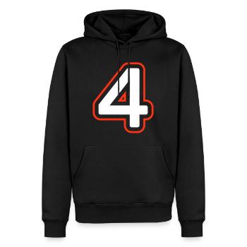 Symbole à 4 chiffres - Sweat à capuche Premium bio Homme - noir - Devant - Nico (187cm)
