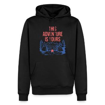 This Adventure is Yours Camping Trip Camper - Men’s Premium Organic Hoodie - black - Front - Nico (187cm)