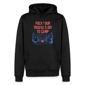 Emballez vos problèmes au camp Citation de motivation - Sweat à capuche Premium bio Homme - noir - Devant - Nico (187cm)