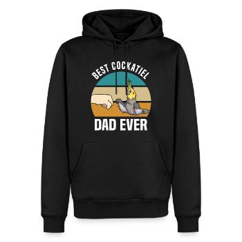 Cockatiels | Cockatiel Pet Cadeau - Sweat à capuche Premium bio Homme - noir - Devant - Nico (187cm)