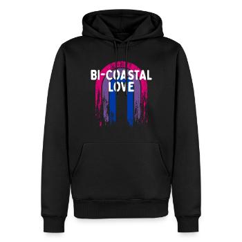 Bi-Coastal Love Bisexual Couples Bi Pride Lovers - Sweat à capuche Premium bio Homme - noir - Devant - Nico (187cm)
