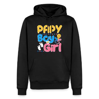 Pink or Blue Papy Loves You Best Dad Ever - Men’s Premium Organic Hoodie - black - Front - Nico (187cm)