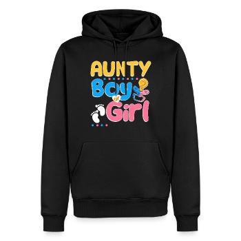 Pink or Blue Aunty Loves You Best Auntie Ever - Männer Premium Bio Hoodie - Schwarz - Vorne - Nico (187cm)