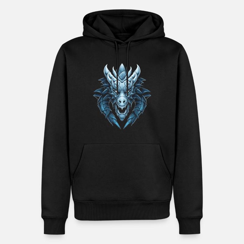 Eisdrache - Männer Premium Bio Hoodie - Schwarz