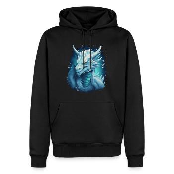 Dragon de glace Fantasy Dragon - Sweat à capuche Premium bio Homme - noir - Devant - Nico (187cm)