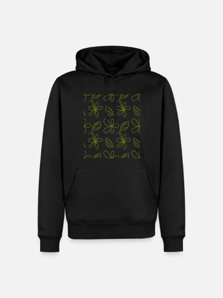 Blüten und Blätter - Männer Premium Bio Hoodie - Schwarz