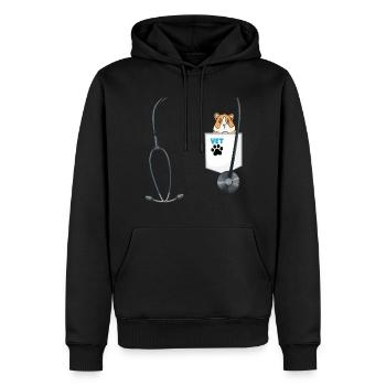 Journée carrière de l’École des costumes de futurs vétérinaires - Sweat à capuche Premium bio Homme - noir - Devant - Nico (187cm)