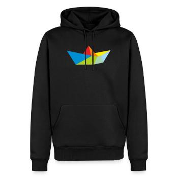 Origami dream ship ship shipping gift - Men’s Premium Organic Hoodie - black - Front - Nico (187cm)