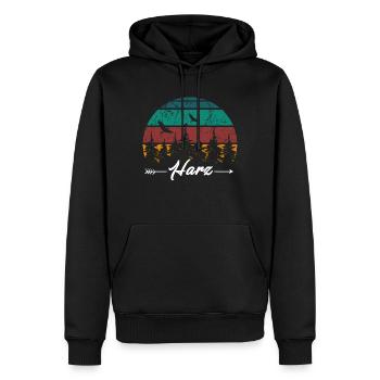Harz Gebirge Brocken Bergsteigen - Männer Premium Bio Hoodie - Schwarz - Vorne - Nico (187cm)