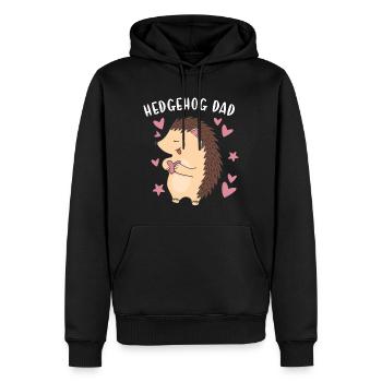 Hedgie Hedgehog Dad Hedgehog - Männer Premium Bio Hoodie - Schwarz - Vorne - Nico (187cm)
