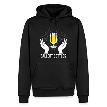 Ballert Gottlos Bier Saufen Biere Biergarten - Männer Premium Bio Hoodie - Schwarz - Vorne - Nico (187cm)