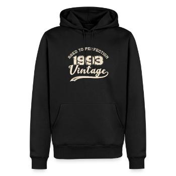 BC 1993 Perfekt gealtert - Männer Premium Bio Hoodie - Schwarz - Vorne - Nico (187cm)