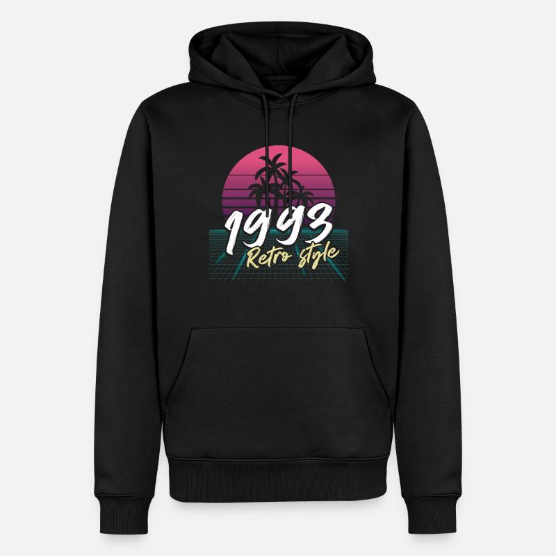 SW 1993 style rétro - Sweat à capuche Premium bio Homme - noir