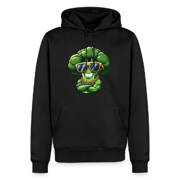 Cool Broccoli Sunglasses Gangster Vegetables - Men’s Premium Organic Hoodie - black - Front - Nico (187cm)