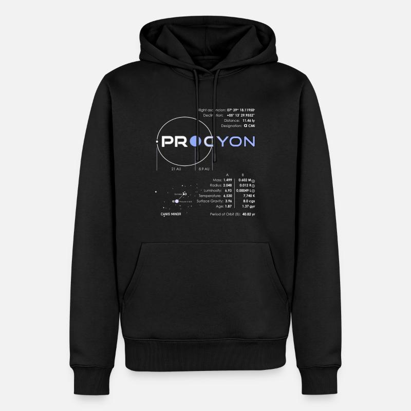 Procyon - Sweat à capuche Premium bio Homme - noir