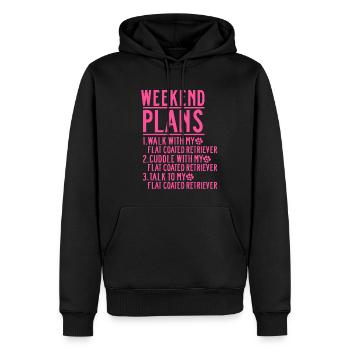 Chien retriever à poil plat Maman Maman Disant Rose - Sweat à capuche Premium bio Homme - noir - Devant - Nico (187cm)