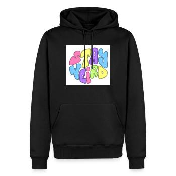 STAY WEIRD - Männer Premium Bio Hoodie - Schwarz - Vorne - Nico (187cm)