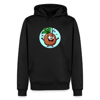 Ananas heureux - Sweat à capuche Premium bio Homme - noir - Devant - Nico (187cm)