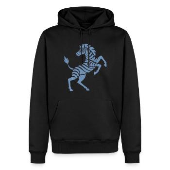 Zebra Hufe hoch Kunststück Silhouette - Männer Premium Bio Hoodie - Schwarz - Vorne - Nico (187cm)