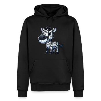 zèbre sourire dent dessin animé bonheur joie rire - Sweat à capuche Premium bio Homme - noir - Devant - Nico (187cm)