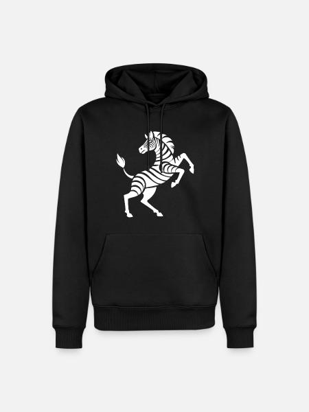 Zebra Hufe hoch Kunststück Silhouette - Männer Premium Bio Hoodie - Schwarz