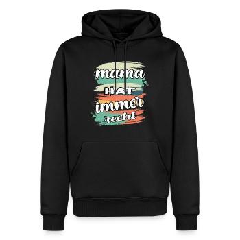 mama hat immer recht - Sweat à capuche Premium bio Homme - noir - Devant - Nico (187cm)