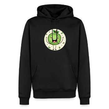 Kiwi joyeux - Sweat à capuche Premium bio Homme - noir - Devant - Nico (187cm)