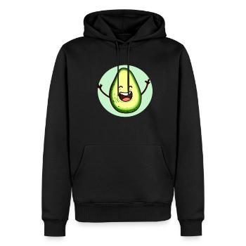 Avocat heureux - Sweat à capuche Premium bio Homme - noir - Devant - Nico (187cm)