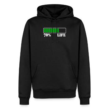 70e anniversaire 70% De vie 70 ans de vie Poutre de chargement - Sweat à capuche Premium bio Homme - noir - Devant - Nico (187cm)