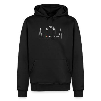 Mailand Skyline Italien Herzschlag Fan Love Milano - Männer Premium Bio Hoodie - Schwarz - Vorne - Nico (187cm)