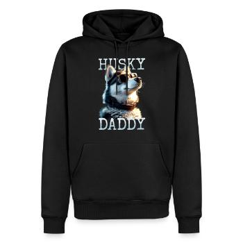 Husky Daddy Dad Vatertag Herrchen Papa Huskys - Männer Premium Bio Hoodie - Schwarz - Vorne - Nico (187cm)