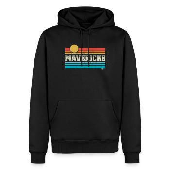 Mavericks Beach Californie Retro Surf Trip Surfeur - Sweat à capuche Premium bio Homme - noir - Devant - Nico (187cm)