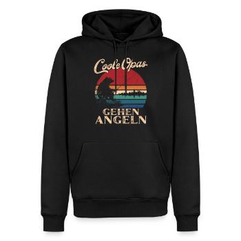 Cool Mpas Aller Pêcher Rétro Papy - Sweat à capuche Premium bio Homme - noir - Devant - Nico (187cm)