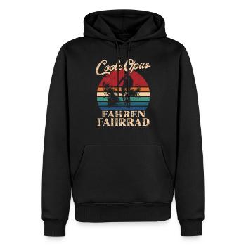 Coole Opas fahren Fahrrad Retro Großvater - Männer Premium Bio Hoodie - Schwarz - Vorne - Nico (187cm)