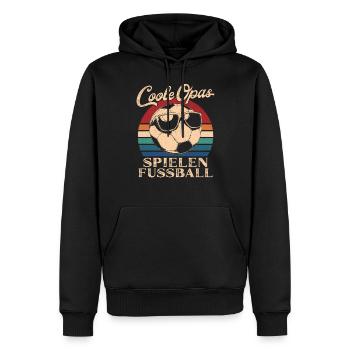 Cool Papy Jouer Au Football Rétro Papy - Sweat à capuche Premium bio Homme - noir - Devant - Nico (187cm)