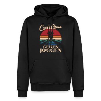 Cool Mpas Marche Jogging Rétro Papy - Sweat à capuche Premium bio Homme - noir - Devant - Nico (187cm)